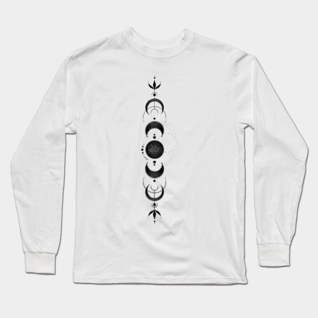 (Moon Phases) / Feyre's Spine/Back Tattoo - SJM ACOTAR Long Sleeve T-Shirt by harjotkaursaini